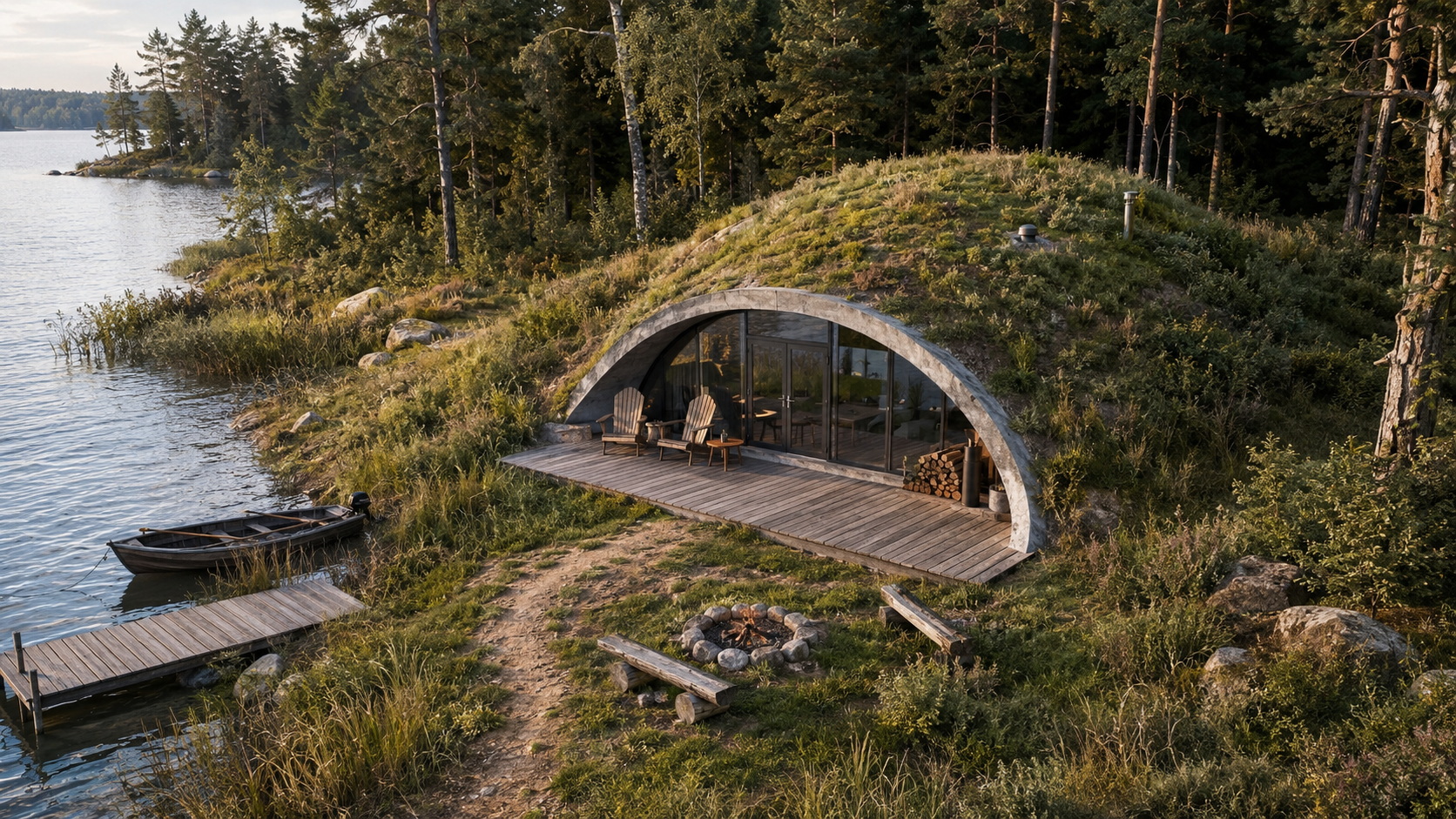 GEODOMAS betoniniai kupolai ir žalieji stogai